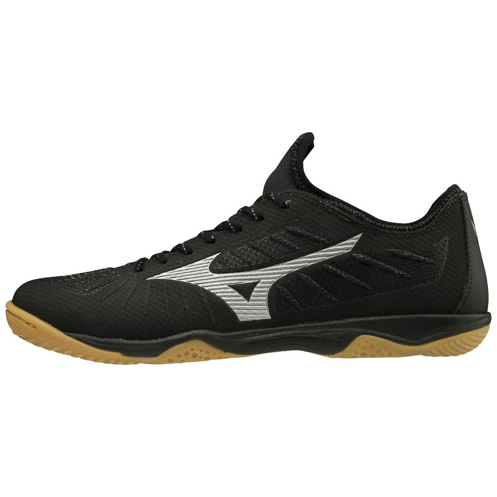 Mens Mizuno REBULA SALA ELITE IN Soccer Shoes Black/Silver Philippines (CRZTYS810)